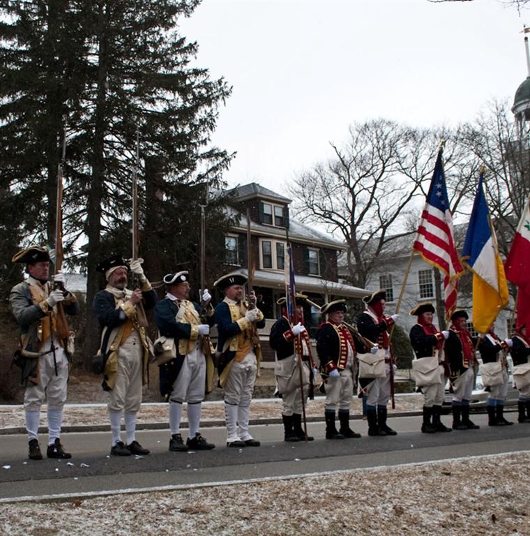 Honor guard fires salutes to Abraham and Benjamin